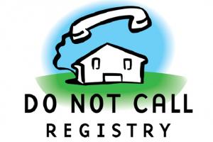 house with a phone receiver hanging over the top &quot;Do not call registry&quot;