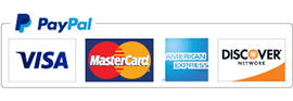 PayPal image with VIsa, Master Card, American Express, and Discover