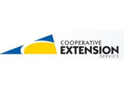 blue, white, and yellow triangle on a white field, "cooperative extension service"