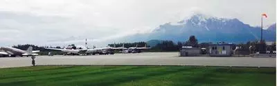 Plane parked at the Palmer Municipal Airport