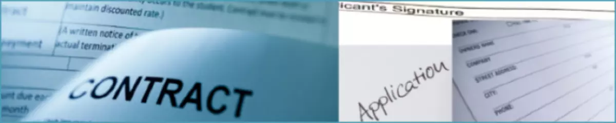 collage of contracts and forms