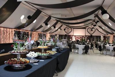 Black & White Buffet Area & Room Layout