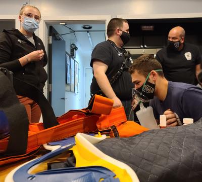 ETT giving O2 via NRB mask